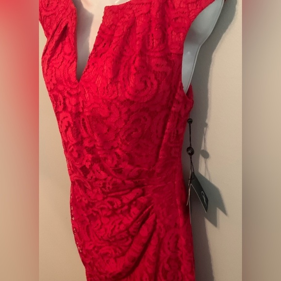 Designer Adrianna Papell Red Lace Dress Women’s 8 NEW NWT special occasion - Picture 4 of 12